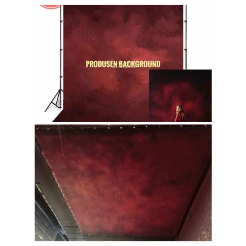 Jual Abstrak Merah Maroon 3x2,5m Kain Background Foto Studio Kode BS ...