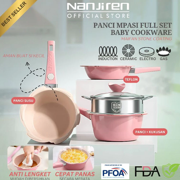 Nanjiren panci mpasi baby cookware full set 16 cm - peralatan panci