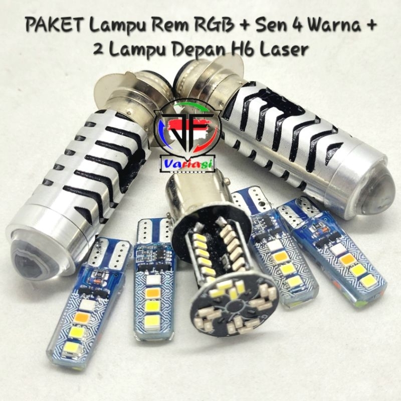 Jual Paket Komplit Lampu Motor ( DOUBLE H6 LASER ) + Lampu Rem 64 Mata ...