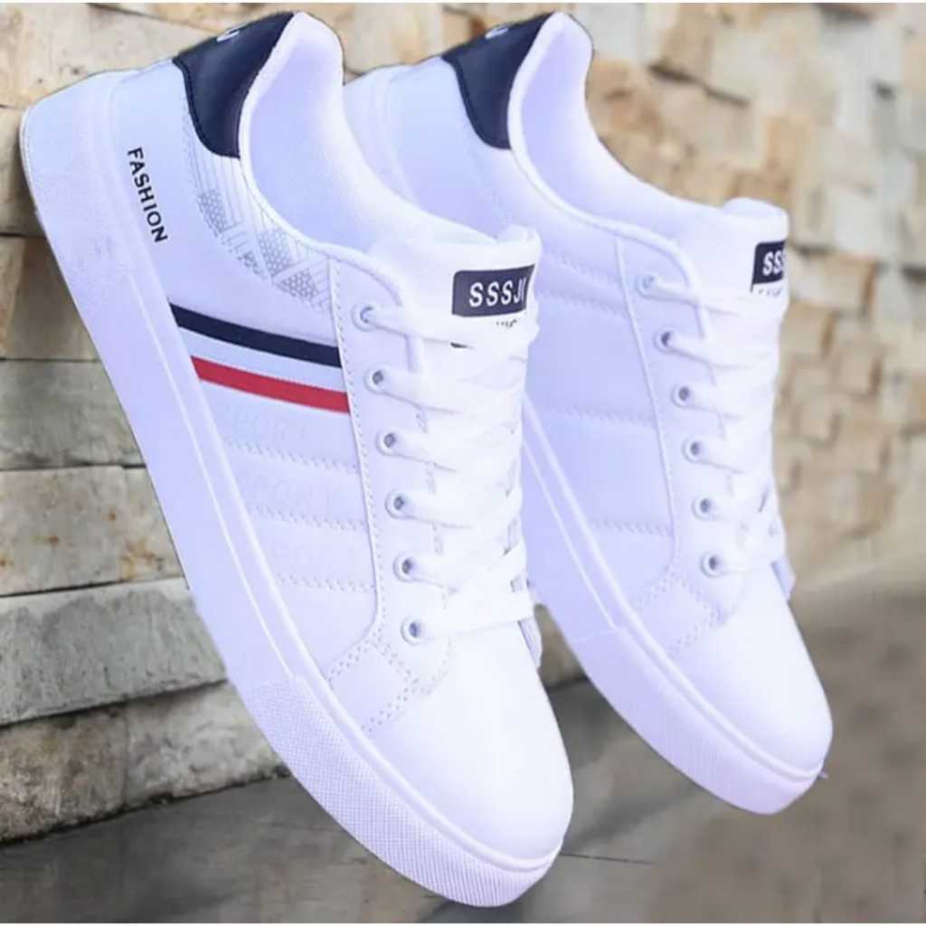 Sneaker pria Putih Plat Batik Sepatu pria dan wanita