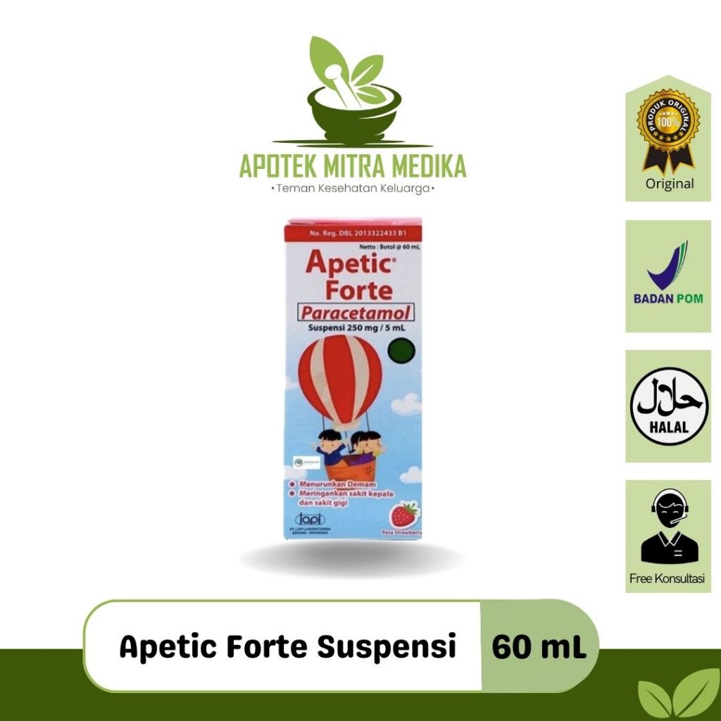 Jual Apetic Forte 250 Mg/5 Ml Rasa Strawberry Suspensi 60 Ml | Shopee ...