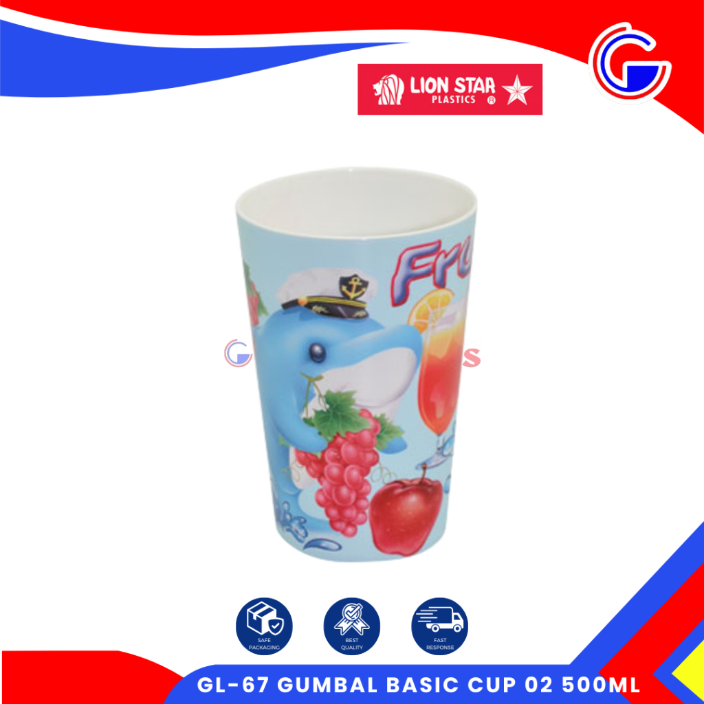 Gelas Minum Anak - Gelas Plastik Kartun - Gl-67 Gumbal Basic Cup 500Ml Lion Star