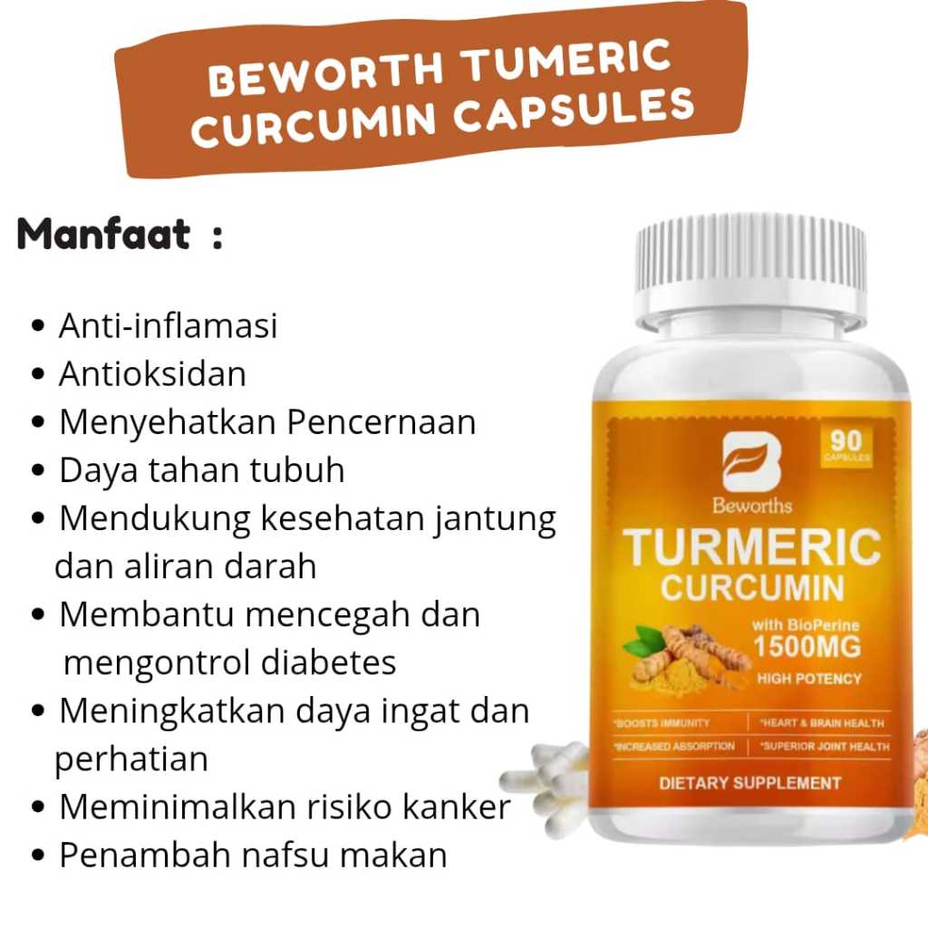 Jual BEWORTHS TUMERIC CURCUMIN CAPSULES ORIGINAL | Shopee Indonesia