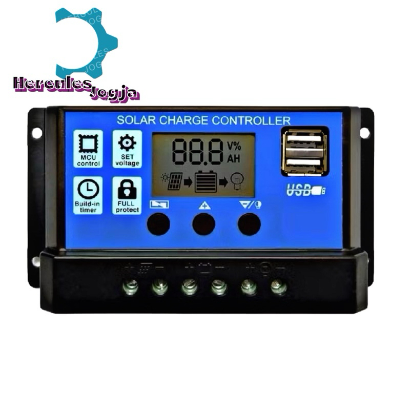 Jual Solar Charge Controller PWM LCD Display Dual USB Output 12V/24V ...