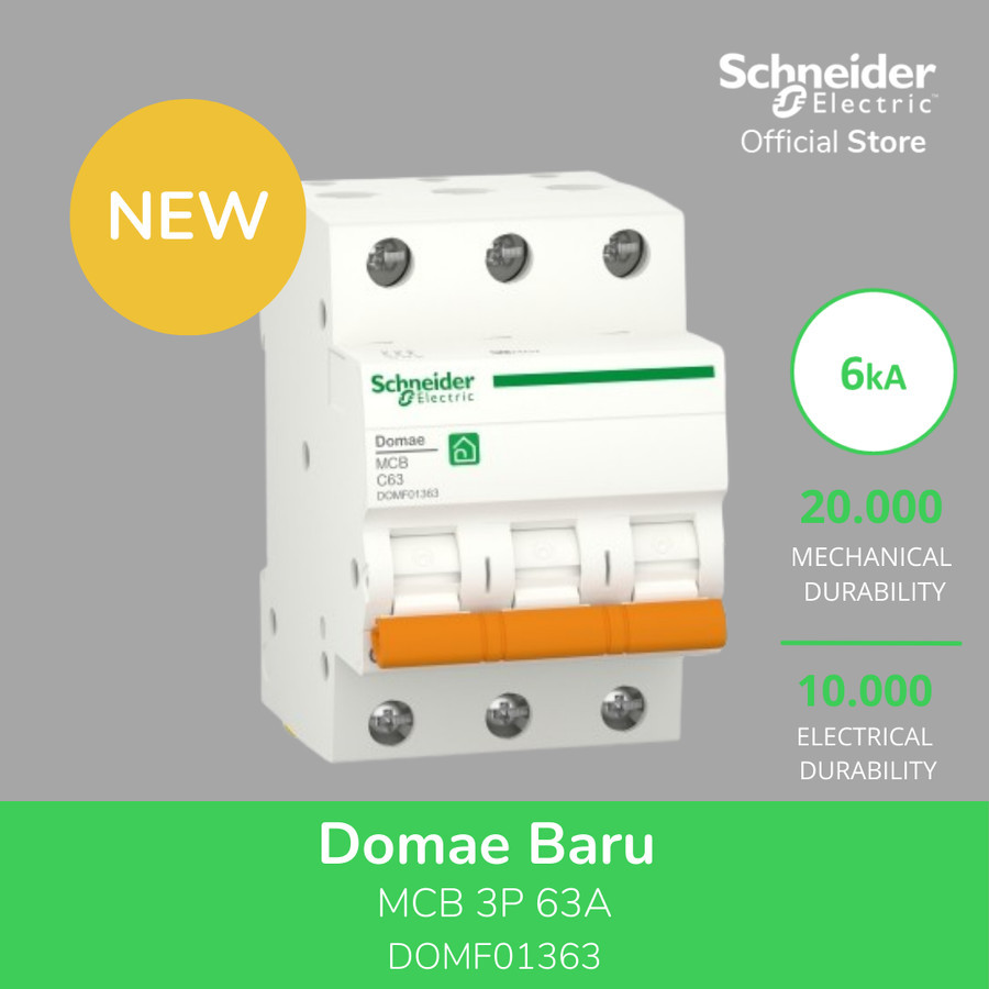 Jual NEW Schneider Electric Domae MCB 3P C 06A,10A,16A,20A,25A,32A,32A ...