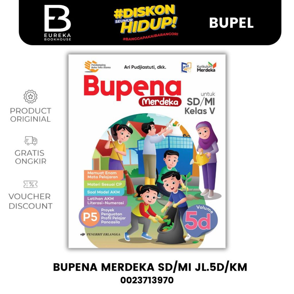 Jual ERLANGGA - BUPENA MERDEKA SD/MI KELAS 5 JILID 5D - KURIKULUM ...