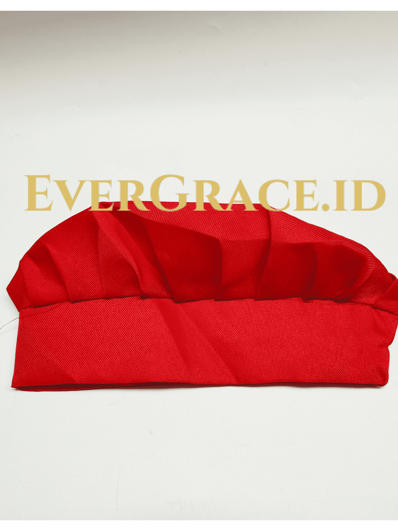 Jual Topi Koki Masak Chef Dapur Jamur Putih Hitam Merah polyester baju ...
