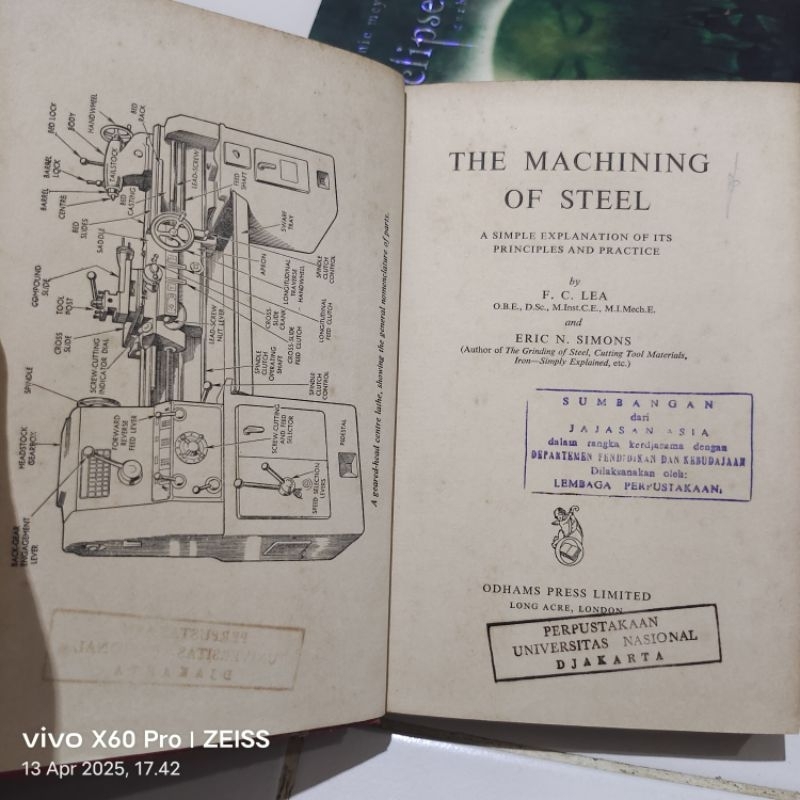Jual BUKU THE MACHINING OF STEEL A SIMPLE EXPLANATION OF ITS PRINCIPLES ...