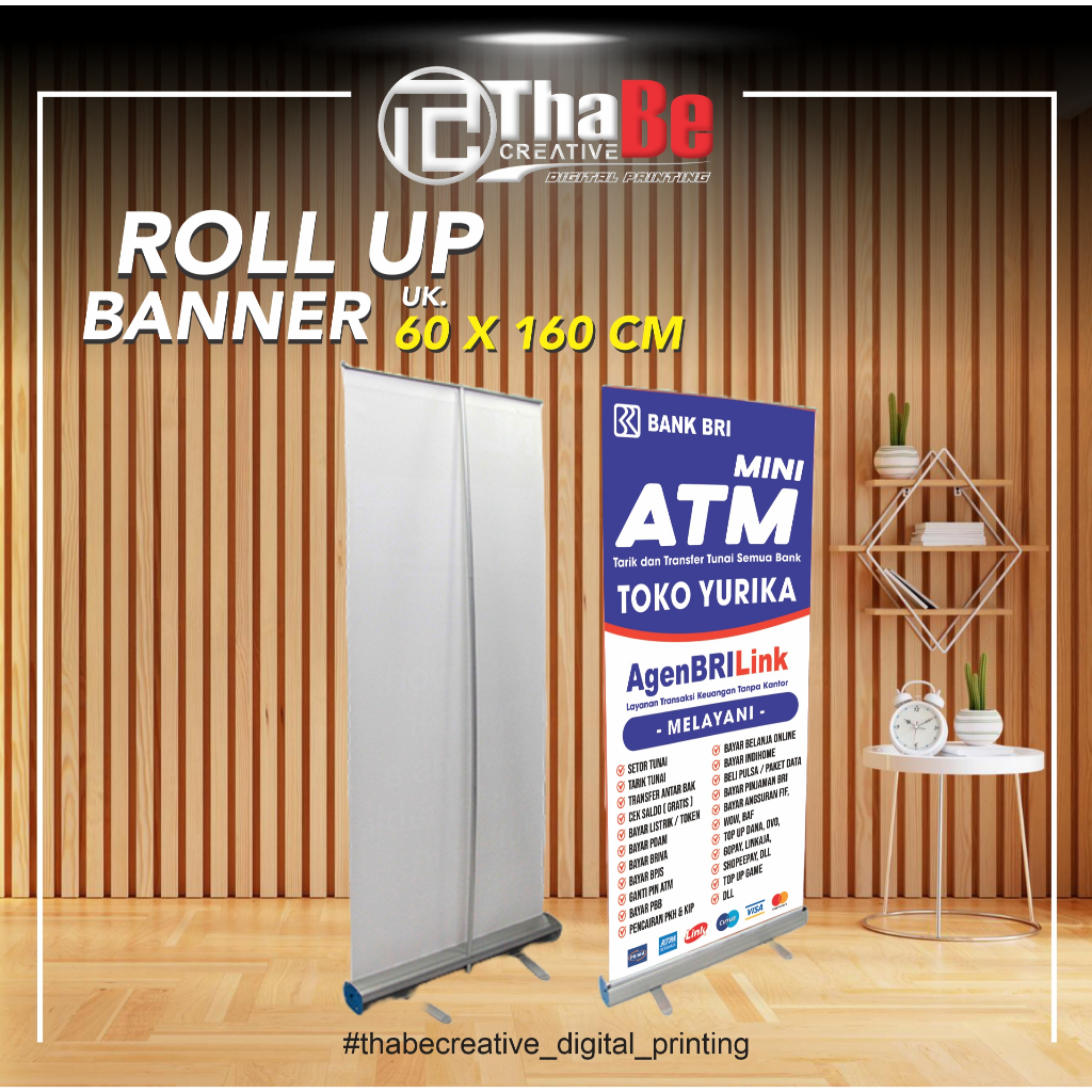 Jual ROLL UP Banner Bahan Flexy/Vinyl 280 Gr UK 60 x 160 cm | Shopee ...