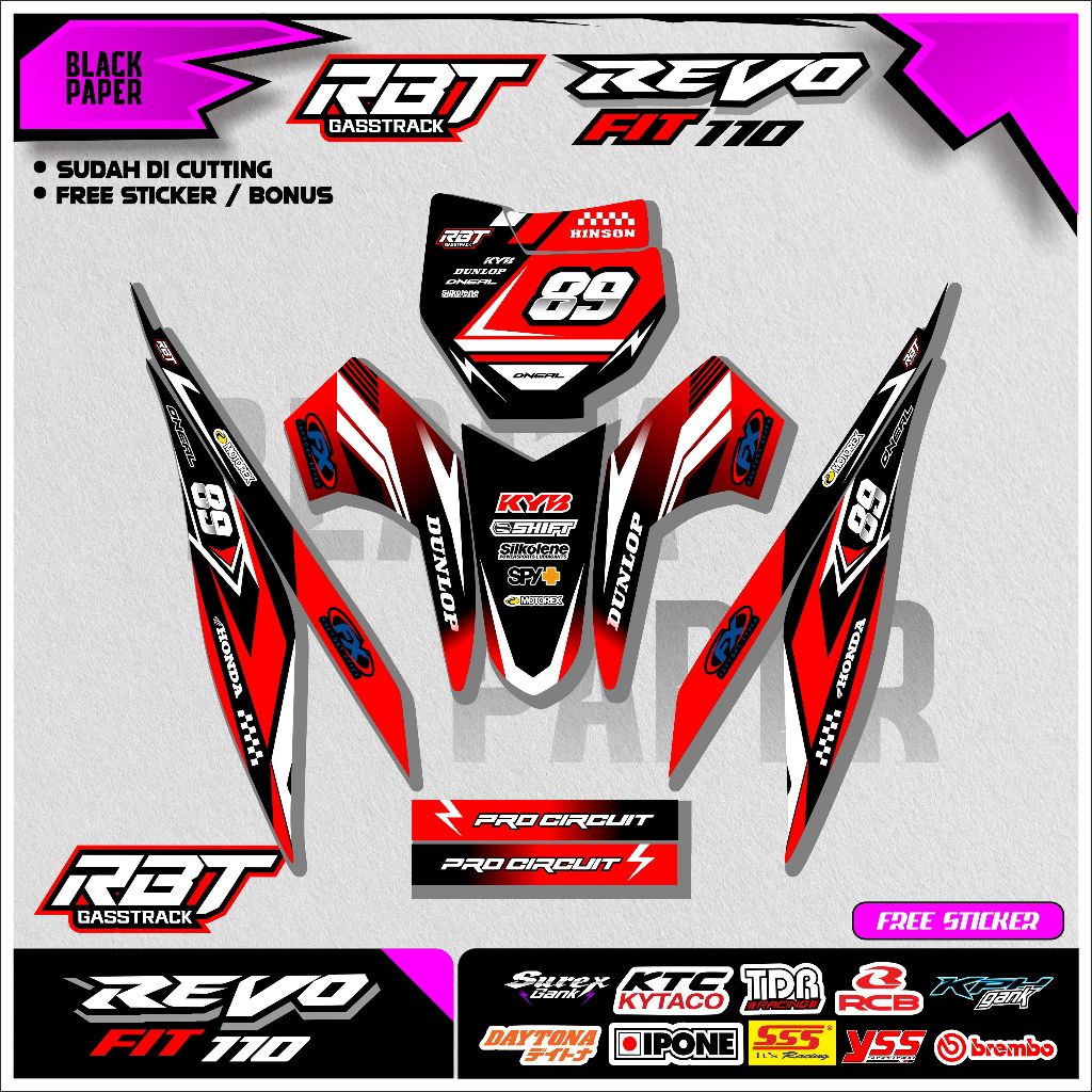 Jual Striping Rbt Motor Revo Fit 110 Motor Rbt Bebek Modif Supermoto Yz ...