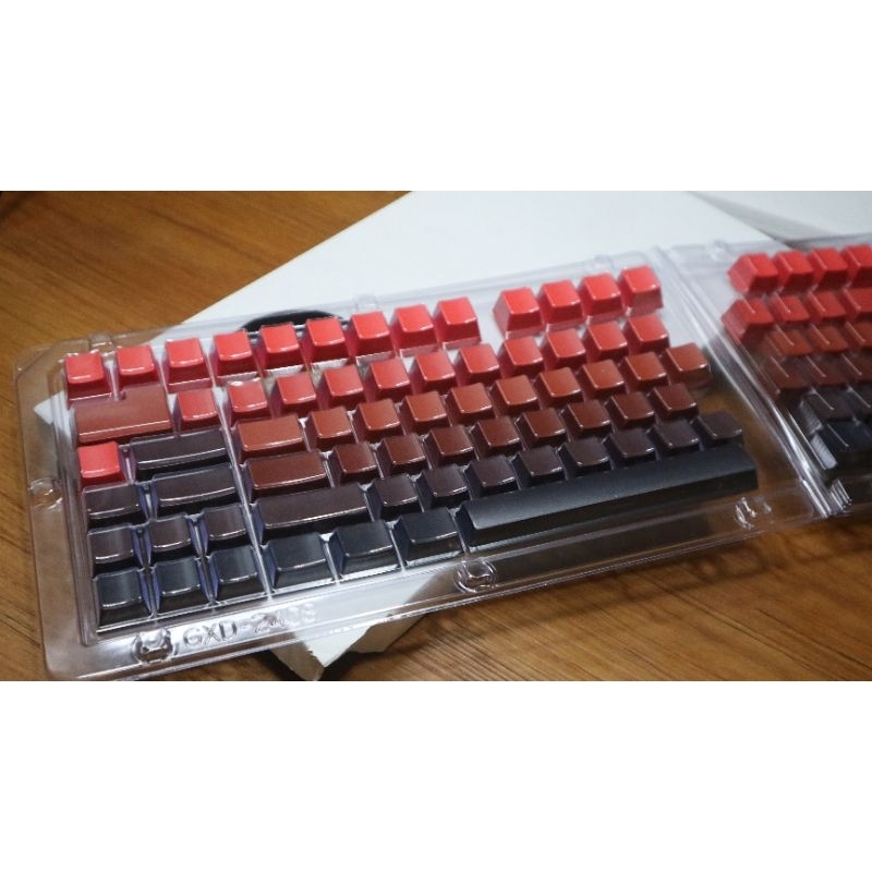 Jual Keycaps PBT Double Shot Gradient Side Print Tembus (Lucky Red ...