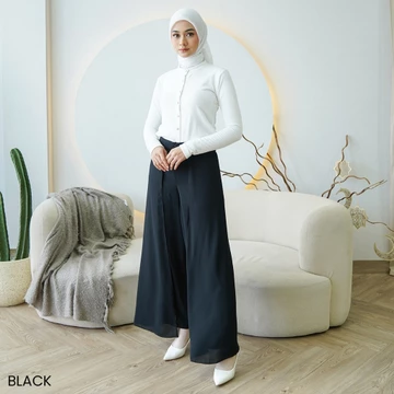 Celana Kulot Ceruty Layer Wanita Highwaist Premium Korean Style Pinggang Karet Sheram