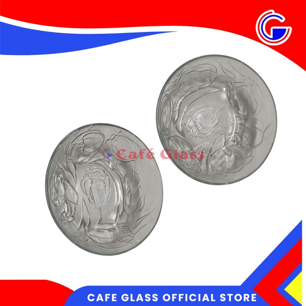 Mangkuk Kaca Kecil Murah Kedaung – Motif Bunga Emboss - Saji / Dessert / Mini (Etu 7B)