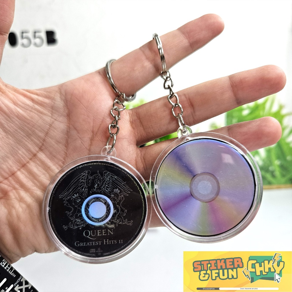 Jual Gantungan Kunci Bulat Akrilik Keychain CD ALBUM BAND Gambar ...