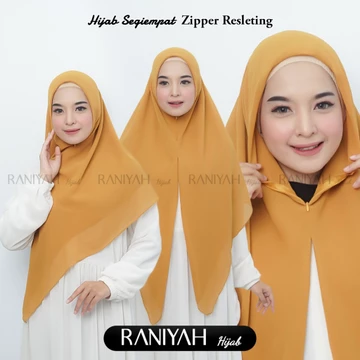 Hijab Segi Empat Zipper Resleting Khimar Zipper Segi Empat Instan Ceruty Babydoll