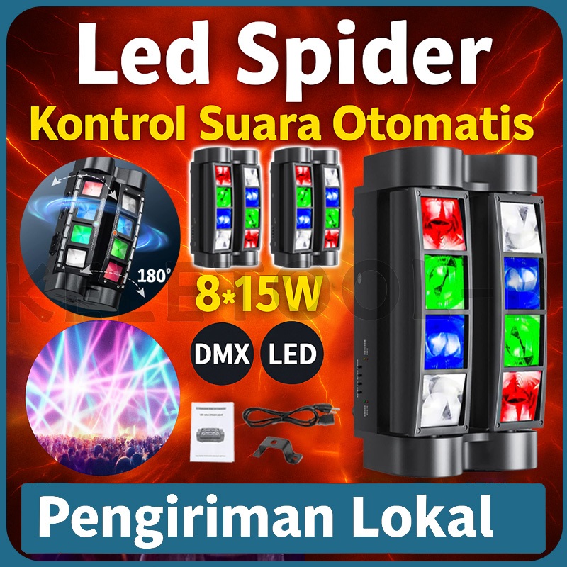 Jual KELETOOL 120W LED lampu mini spider Beam Light RGBW Spotlight ...