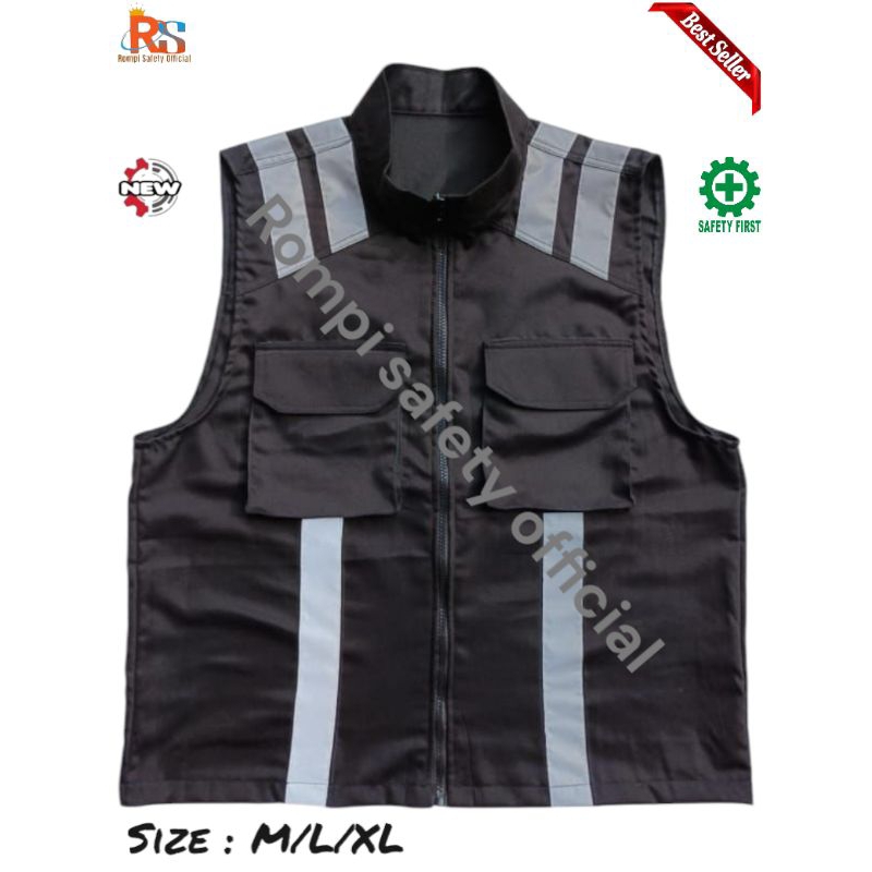 Jual CUSTOM ROMPI SAFETY / SAFETY VEST MODEL KERAH / ROMPI PROYEK ...