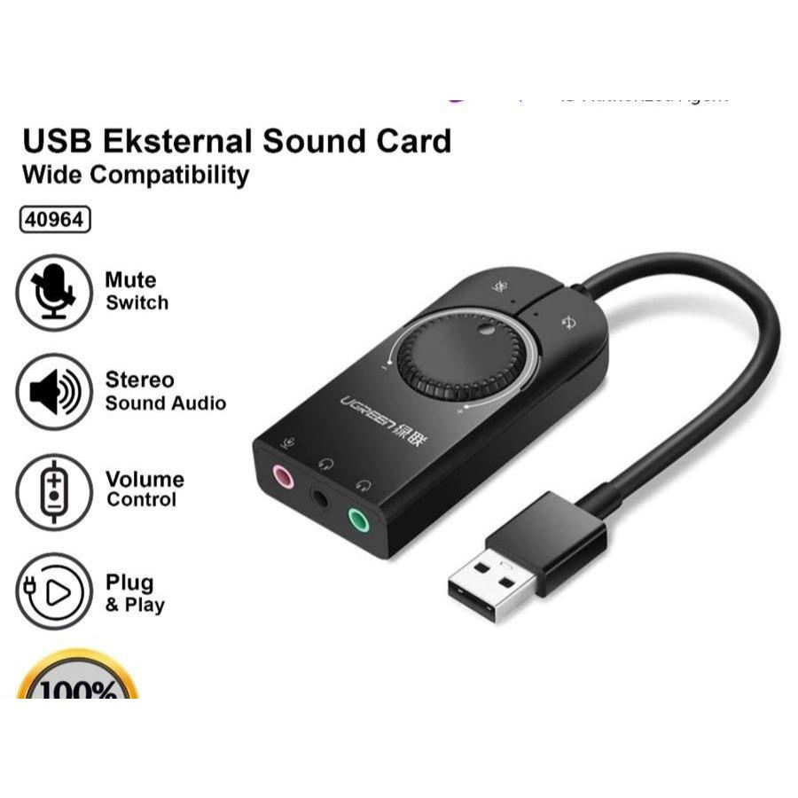 Jual UGREEN Sound Card External Stereo Sound Audio Adapter Laptop PC ...