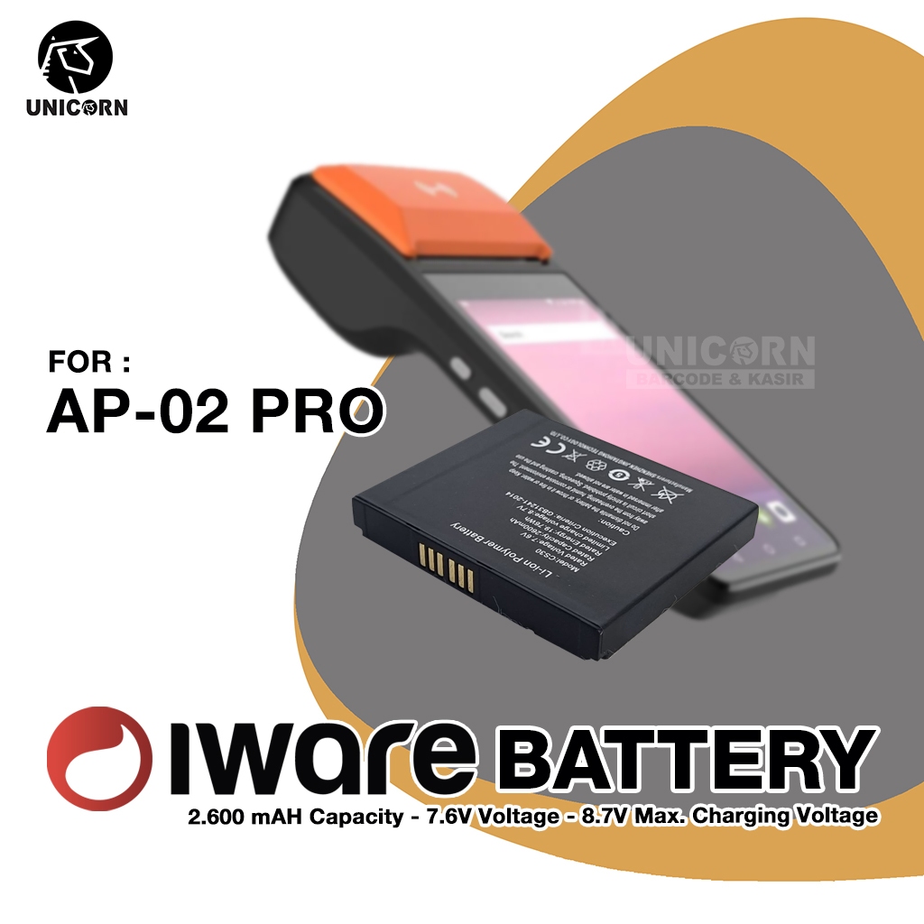 Jual Baterai POS Android 2600 mAh CS30 - Iware AP02 AP-02 PRO Li-On ...
