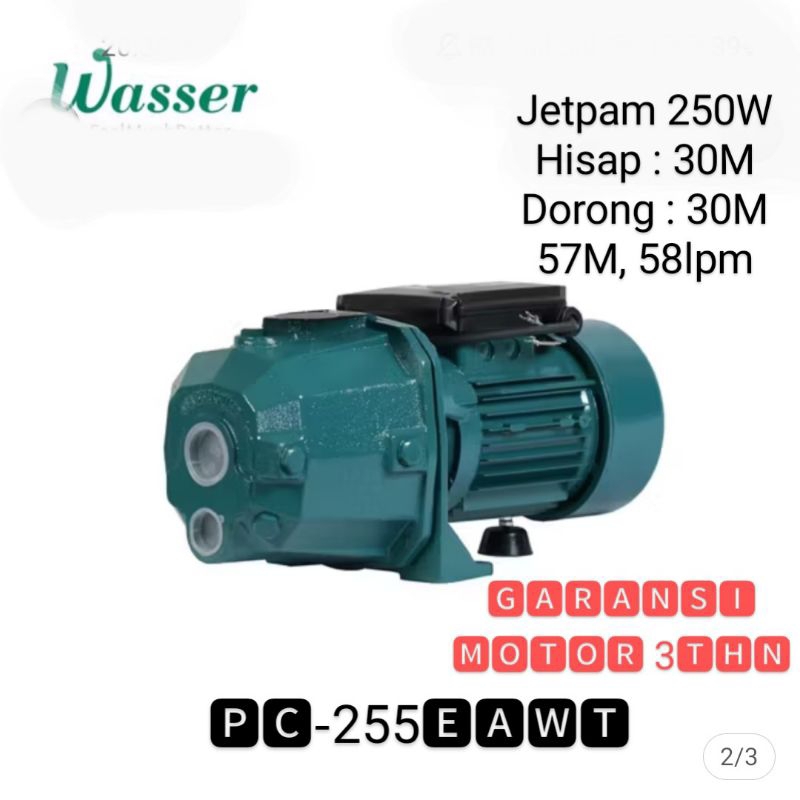 Jual Wasser PC255EA Jetpam Pompa Air 250W 30M garansi dinamo tembaga ...