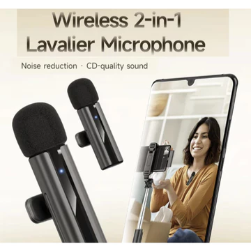 SMARTCOM Q8 Wireless Clip On Mic Microphone Wireless Clip On Mic Microphone Dual Mikrofon