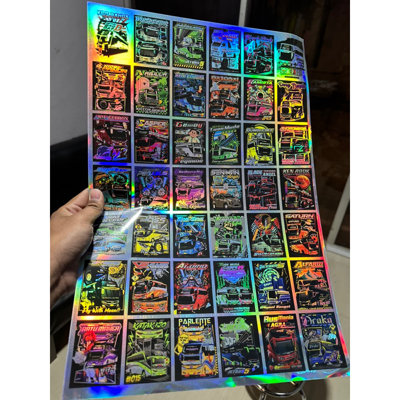 Jual 50 Pcs STICKER BUS BASURI PANJANG HOLOGRAM | Shopee Indonesia