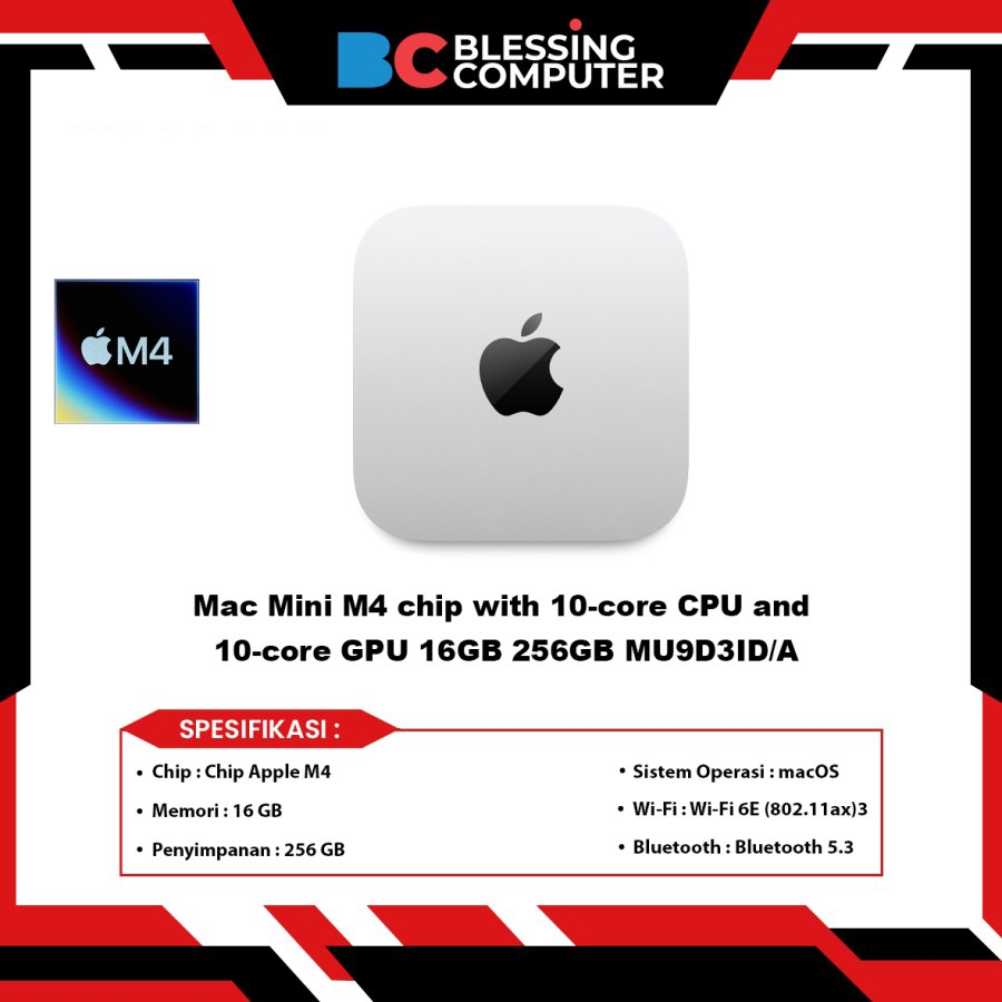 Jual Mac Mini M4 chip with 10-core CPU and 10-core GPU 16GB 256GB ...