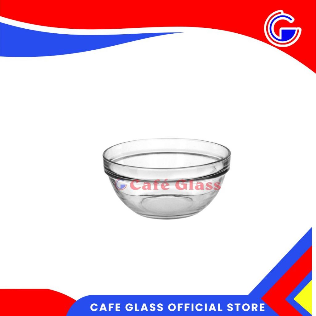 Mangkuk Kaca Besar 25Cm - Clear Mixing Bowl 3L / Mangkok Salad Adonan Tebal - Dapur Baking & Usaha / Mangkok Kedaung Stb-250