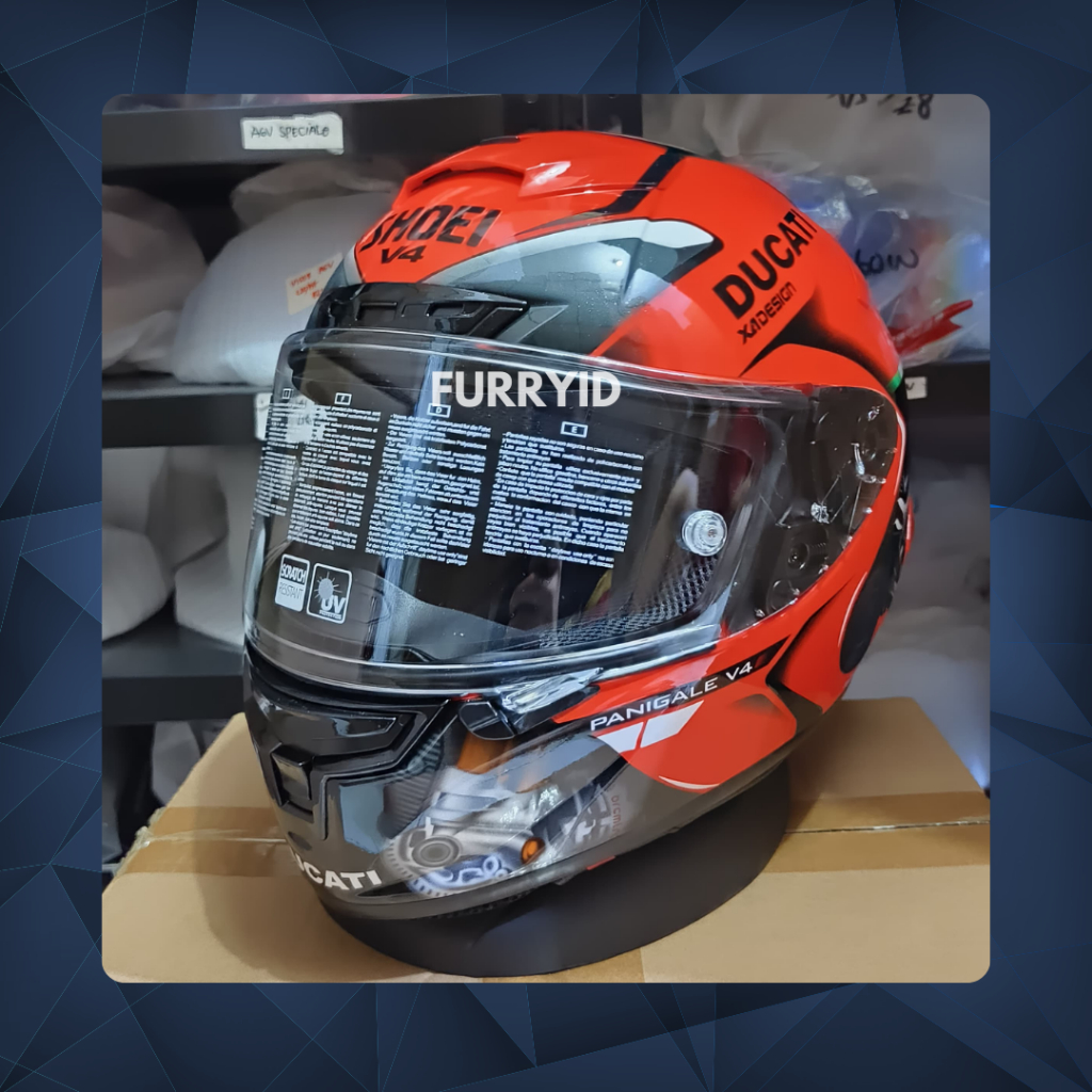 Jual HELM FULL FACE SHOEI X14 DUCATI PANIGALE V4 RED GLOSSY X