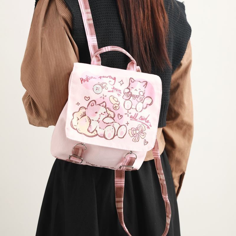 Jual Ransel Anak Kucing Lucu Warna Pink/Tas Ransel Sekolah Kanvas ...