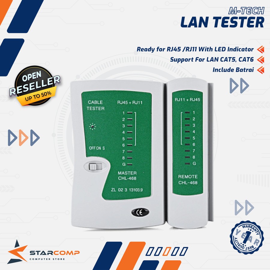 Jual LAN TESTER M-TECH Alat Cek Kabel LAN Jaringan Komputer RJ45 ...