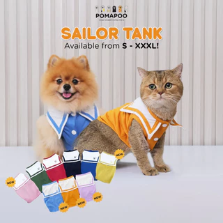 POMAPOO - Baju Kucing dan Baju Anjing Sailor Tank Dan Ruffle Tank