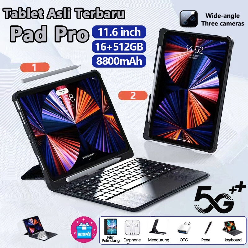 Jual Asli Baru Tab Pad Pro Tablet Android 12.1 Inci 5G Tablet PC 16 ...