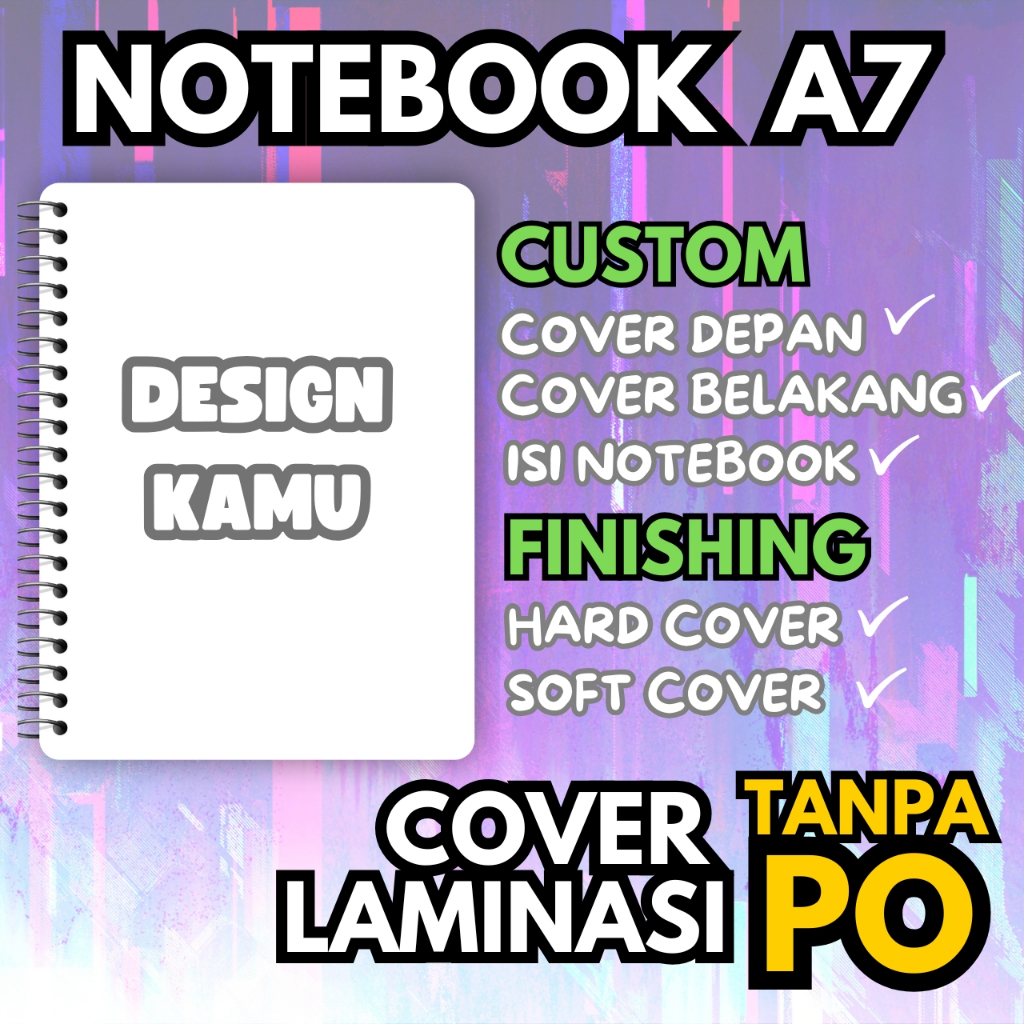 Jual NOTEBOOK CUSTOM A7 100 LEMBAR 50 LEMBAR 30 LEMBAR | Shopee Indonesia
