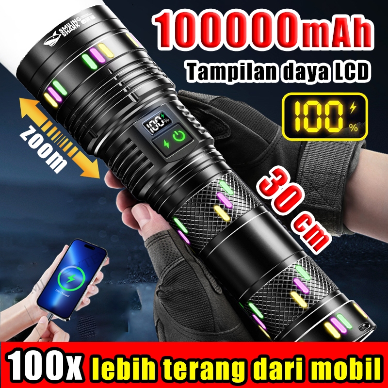 Jual Senter super besar 30cm 80000 Jarak Jauh Zoom Putar Senter super ...