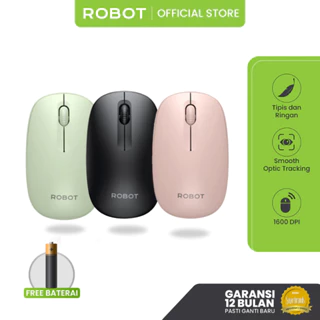 ROBOT Mouse Wireless Laptop Komputer Tanpa Kabel USB 2.4G Optical Tipe M260 Untuk Windows , Mac , Linux , ChromeOS Original Garansi 1 Tahun