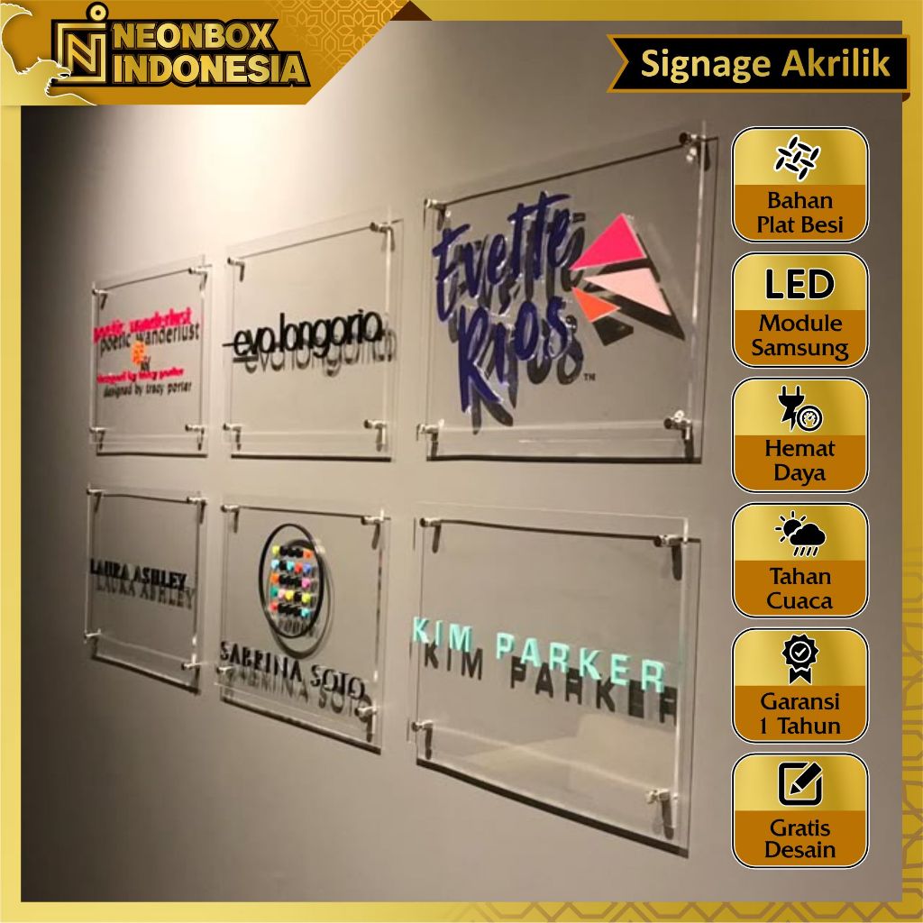 Jual Signage Akrilik Bening Tulisan Timbul Laser Cut Nyala dan Tidak ...