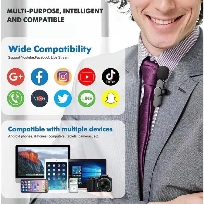 Jual Wireless Mikrofon dengan Clip on Wireless microphone Mikrofon 【3 ...