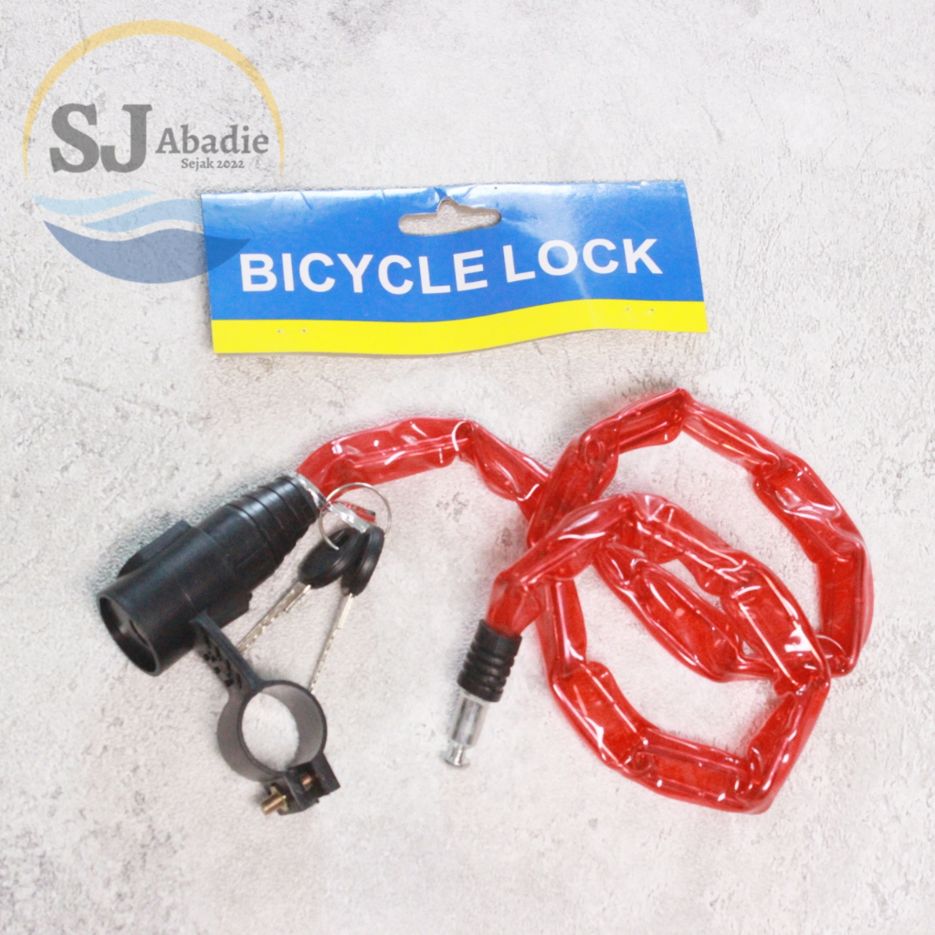 Jual (1 PC) RUSH Gembok Kunci Rantai Sepeda - Sepeda Motor 60 cm 2 ...