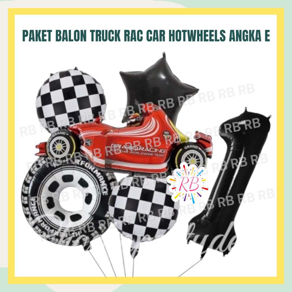 Jual Paket Balon RACE CAR HOTWHEELSS Angka E / Dekorasi Ulang Tahun ...