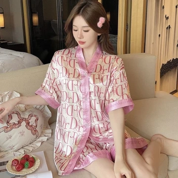Baju Tidur Wanita Jasmine Fashion ID Piyama Set Pajamas Dewasa Bahan Satin Premium Motif Kancing