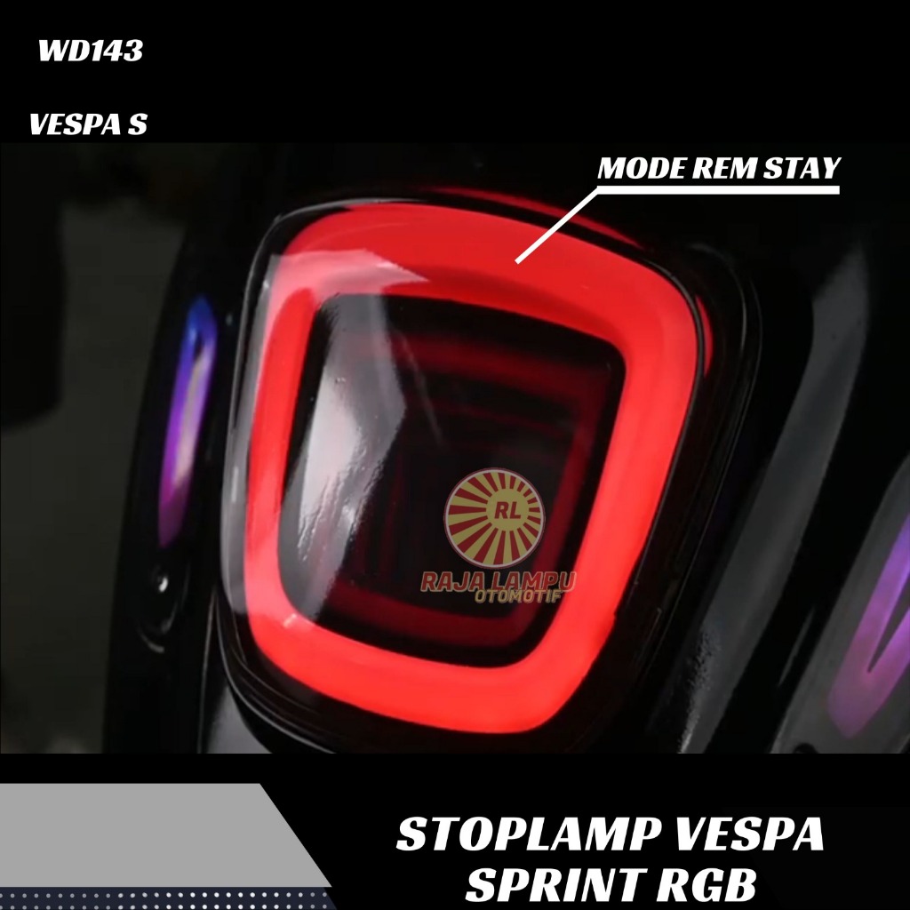 Jual Lampu Stop Vespa Infinity 3D Matic Sprint RGB Connect HP 250 Mode ...