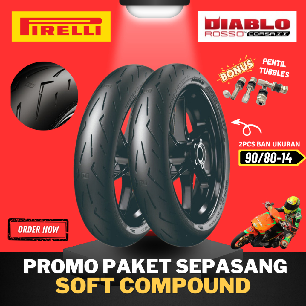 Jual [PAKET SEPASANG 2 BAN] BAN PIRELLI DIABLO ROSSO CORSA 2 RING 14 ...