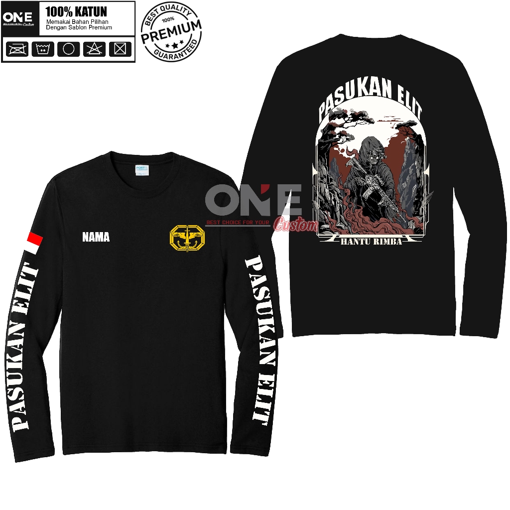 Jual KAOS LENGAN PANJANG KOPASSUS HANTU RIMBA PASUKAN ELIT - BAJU ...