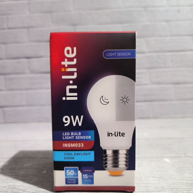 Jual in-Lite LED Lampu Sensor Cahaya 9W 9 Watt INSM033 CAHAYA PUTIH ...