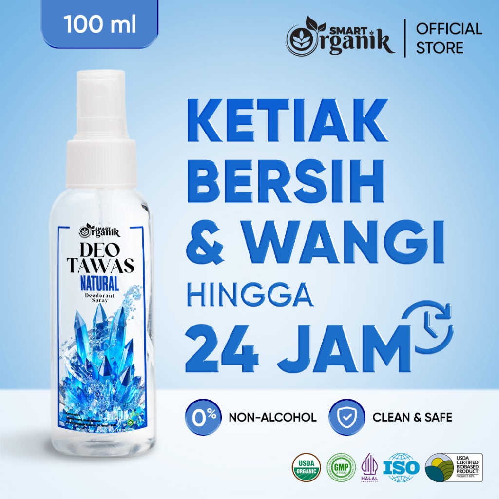 Jual SMART ORGANIK Natural Deodorant Tawas Spray Cair Alami