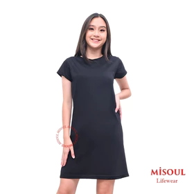 MiSoul Dress Wanita Premium Pendek Motif Polos Bahan Babyterry Daster Midi Hani