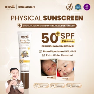 Moell Physical Sunscreen Anak 30gr Dengan SPF (50+) PA(++++) Broad Spectrum, Water Resistant - Skincare Untuk Bayi & Anak