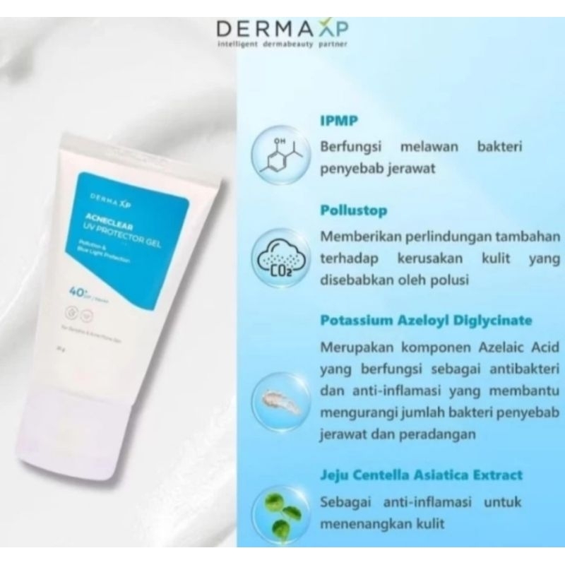 Jual Derma XP AcneClear UV Protector Gel SPF 40 + PA +++ for Sensitive ...