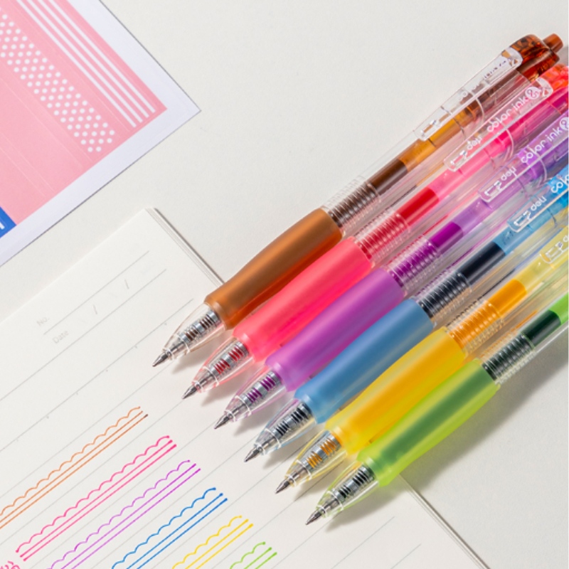 Deli Pulpen Gel Warna  / Color Gel Pen Pulpen Cetek 0.5mm Warna Cerah Vivid Comfortable Grip SA500 (7)